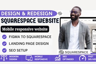 redesign squarespace website design figma to squarespace landing page, SEO setup
