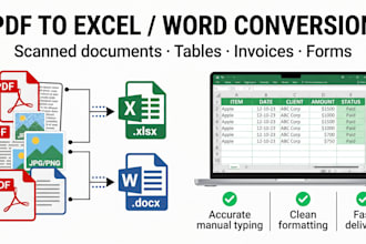 convert PDF or images to excel or word