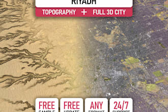 be your gis engineer,3d terrain design, contour map, topography model,campground