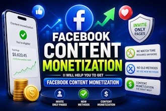 help you to get organically  content monatization on facebook
