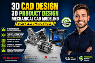 3d cad design 3d product design mechanical cad modeling for 3d printing