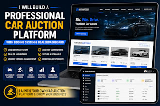 develop a dynamic car auction platform with dealer hub