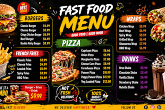 design modern restaurant food menu and digital menu board