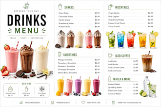 design modern restaurant food menu and digital menu board