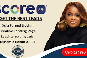build a lead gen quiz on scoreapp with charts and dynamic report