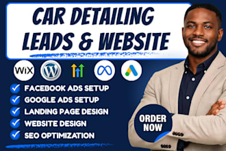 generate car detailing leads build auto repair car wash auto detailing website