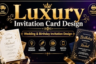 design printable invitation postcard for wedding, birthday party and business