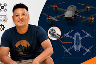 drone cad, uav blueprint drawing, aircraft component solidworks expertpro xaipro