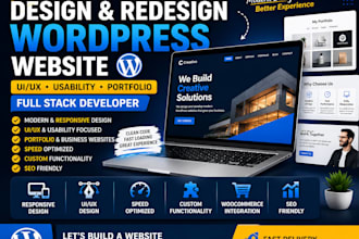design redesign wordpres website UI UX usability portfolio full stack developer