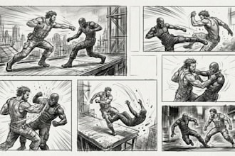 draw action storyboard sequences for movies, games and trailers