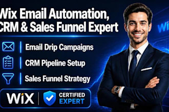 setup wix email automation drip campaigns wix CRM pipeline and wix sales funnel