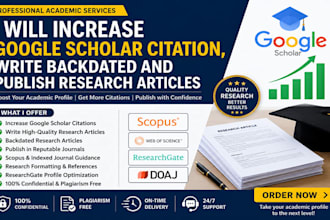 increase google scholar citations, write backdated and publish research article
