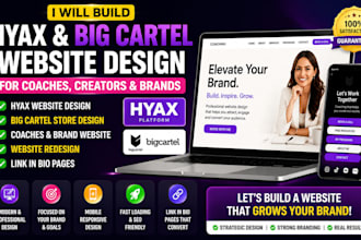 build hyax big cartel website design coaches brand website redesign link in bio