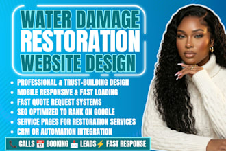 design water damage restoration website contractor website restoration website