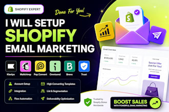 setup shopify email marketing klaviyo mailchimp pop convert omnisend brevo trust