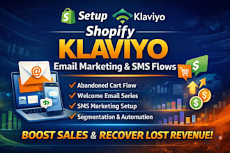 setup shopify klaviyo email marketing and SMS flows