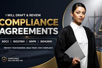 draft soc 2, iso 27001 and gdpr legal agreements for saas companies