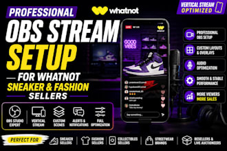 setup obs studio for whatnot sneaker and fashion sellers