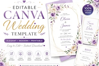 create editable canva wedding invitation templates