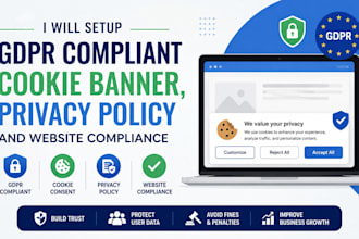 setup gdpr compliant cookie banner, privacy policy and website compliance