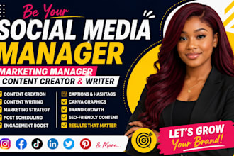 be your social media manager marketing manager content creator writing