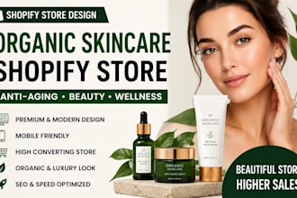 design organic skincare website anti aging beauty product shopify store