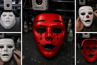 3d print and paint custom cosplay mask, cosplay  helmet anime mask and prop