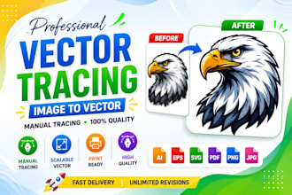 manually trace, replicate, vectorize logo and images