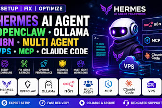 setup fix hermes ai agent openclaw ollama n8n multi agent vps mcp claude code