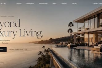 design, redesign luxury retreat website, booking, luxury villa website