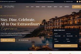 build a restaurant hotel and event venue website with online booking or delivery