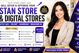 setup and optimize your stan store esty seo listing payhio pumroad and beacon ai