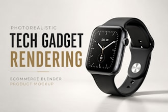 create photorealistic tech gadget rendering, ecommerce blender product mockup