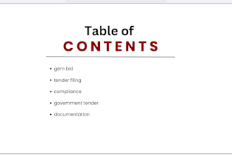 assist in gem tender documentation and bid submission