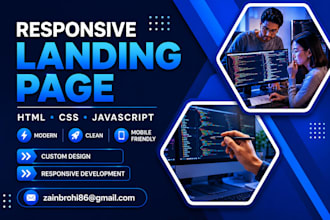 create responsive landing page using HTML CSS