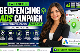 setup geofencing ads audience targeted location google ad campaign cbd marketing