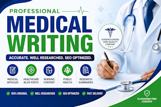 write medical research, nursing and public health articles
