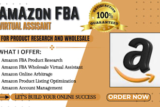 be your amazon fba virtual assistant for product research and wholesale