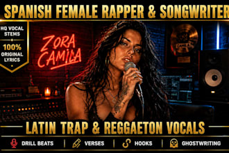 be your spanish female rapper songwriter for latin trap reggaeton and drill beat