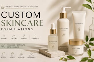 formulate custom skincare products, serums, creams cleansers