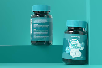 make supplement multivitamins gummy label box and packaging design