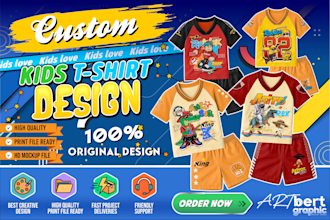 design premium kids t shirt and children clothing graphic