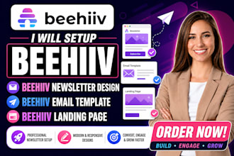setup beehiiv newsletter design, beehiiv email template, beehiiv landing page