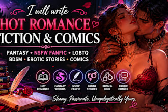 hot romance fiction novel, fantasy, nsfw fanfic, lgbtq, bdsm erotic story comic