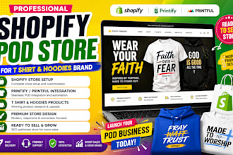 build setup shopify ecommerce print on demand store for t shirt and hoodie brand