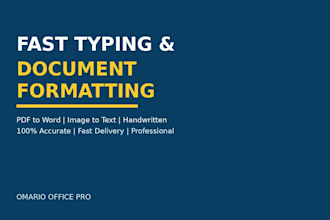 do typing and document formating