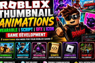 roblox thumbnail animations wearable brainrot script game development icon gfx