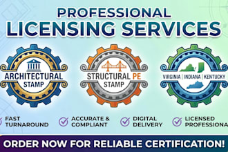 license architectural stamp structural pe stamp in virginia indiana kentucky