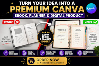 design canva digital notebook ebook planner goodnotes pdf template
