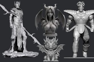 sculpt 3d dnd miniature 3d model tabletop stl 2d to 3d anime figure 3d printing